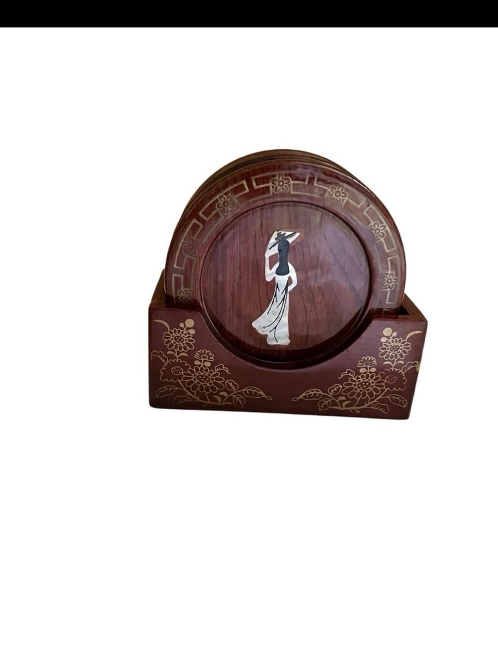 Vintage Decorative Wooden Coaster Set